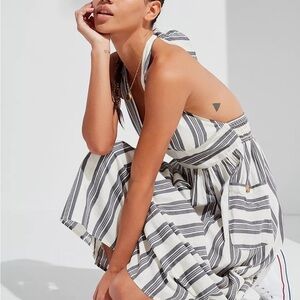 UO Urban Outfitters Betsey Totally Striped Halter Midi Dress